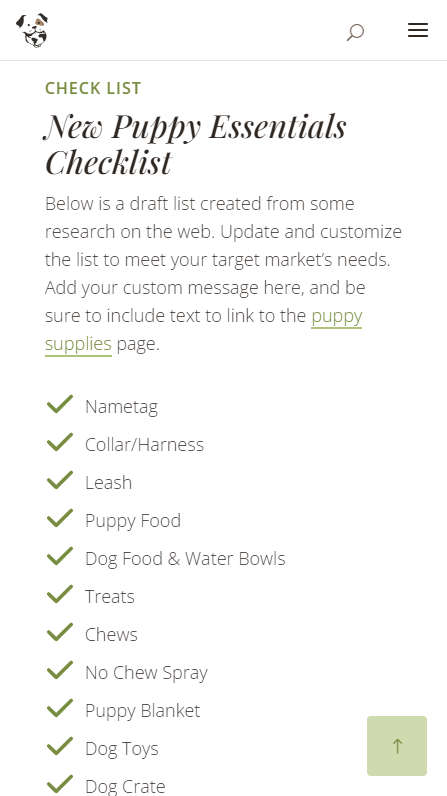 Mobile Screenshot - Puppy Checklist